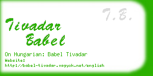 tivadar babel business card